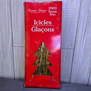 Vtg Christmas Elegance 2000‎ Strands Gold Icicles Glacons Indoor Decoration New